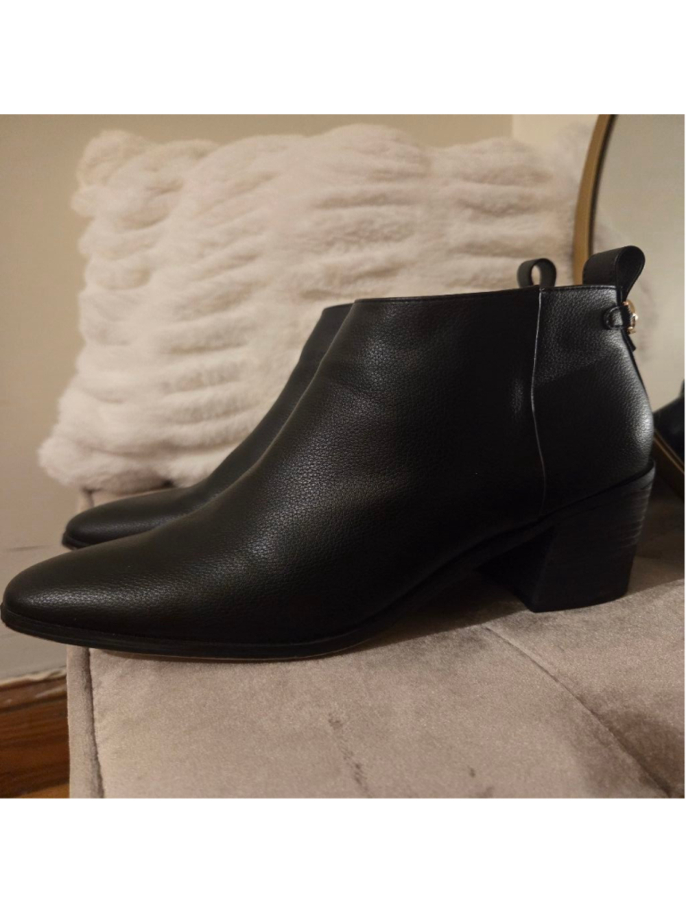 Women's Nautica Black Ankle Boots & Booties 8.5 with Gold Accents - Picture 3 of 12